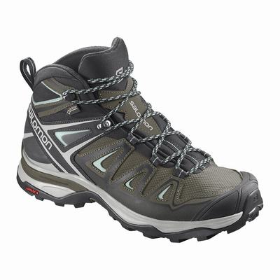 Dámské Trekové Boty Salomon X ULTRA 3 MID GORE-TEX Olivy Zelené/Černé SA32594-035